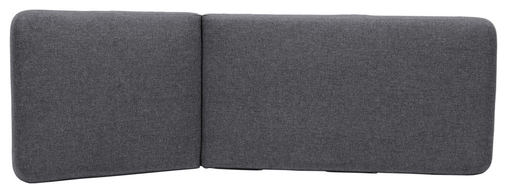 Portals Outdoor Chaise Lounge Chair in Black Finish and Grey Cushions