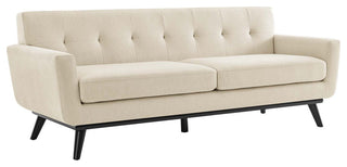 Engage Herringbone Fabric Sofa, Beige