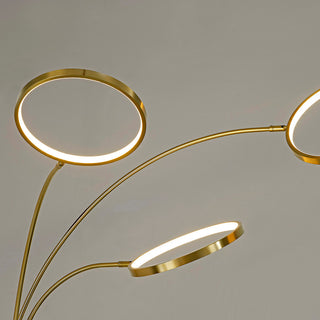 Angels 80"H Three Ring Dimmable LED Lights Arched Floor Lamp, Brushed Brass