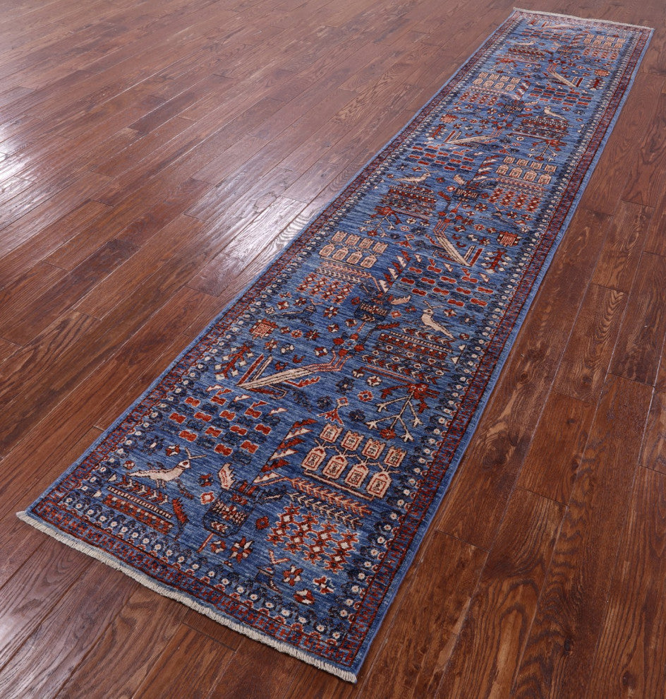 Runner Persian Fine Serapi Hand Knotted Rug 2' 8" X 12' 3" - Q12897