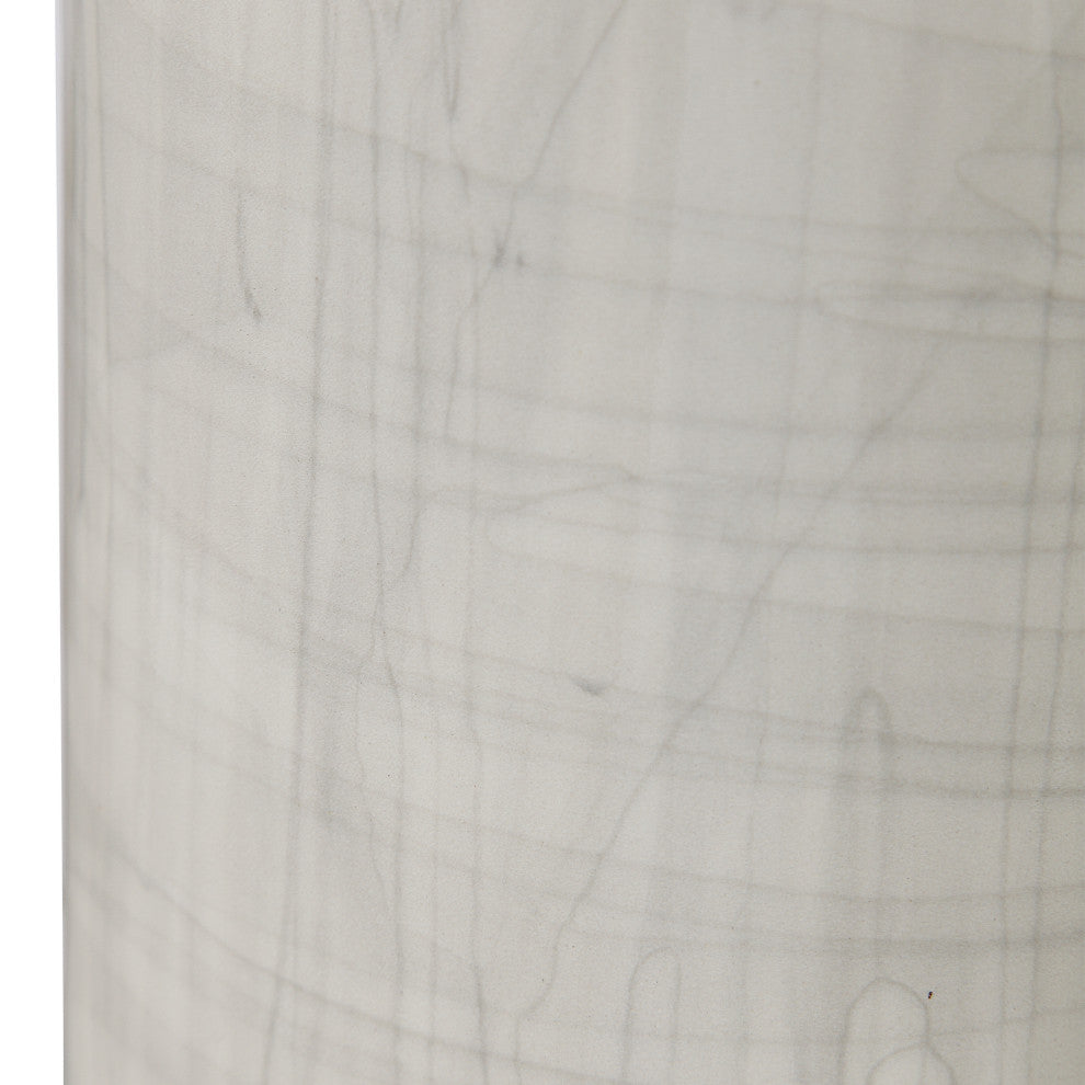 Uttermost Zesiro Modern Ceramic Fabric Steel and Crystal Table Lamp in Beige