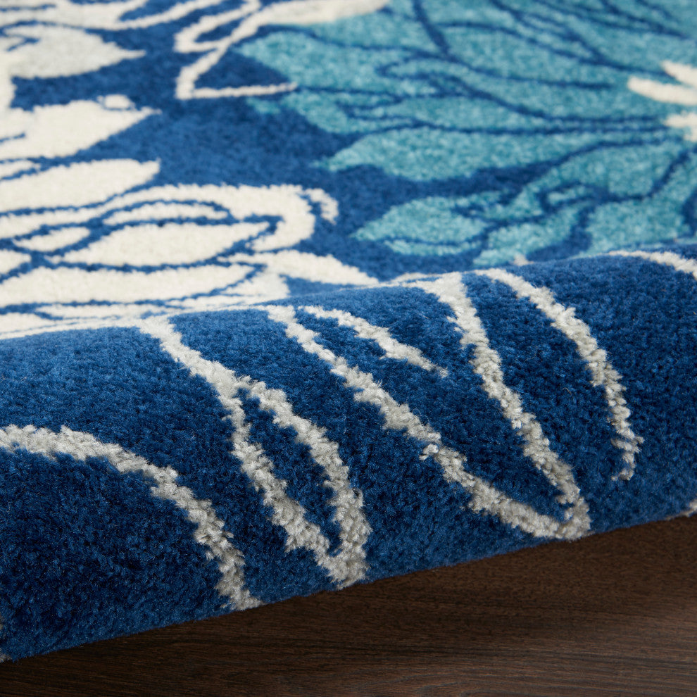Nourison Passion 4' x Round Navy/Ivory Contemporary Indoor Area Rug