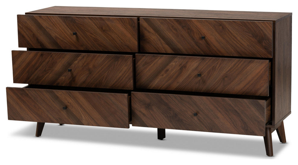 Hugo Mid-Century Dresser, Walnut Brown