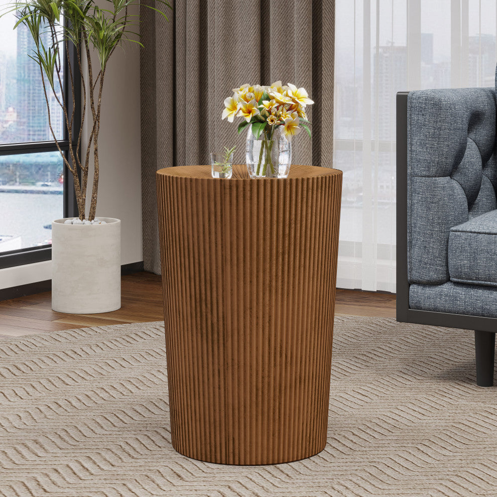 Pamsha Modern Iron Sunburst Side Table, Brushed Antique Bronze