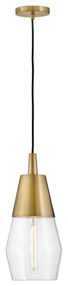 Lark Livie 8" Single Convertible Pendant, Lacquered Brass