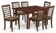 Mila7-Mah-C, 7-Piece Nook Set, Breakfast Nook and 6 Dining Chairs, Mahogany