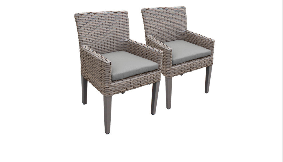 Florence Rectangular Patio Dining Table, 6 No Arm and 2 Arm Chairs, Spa