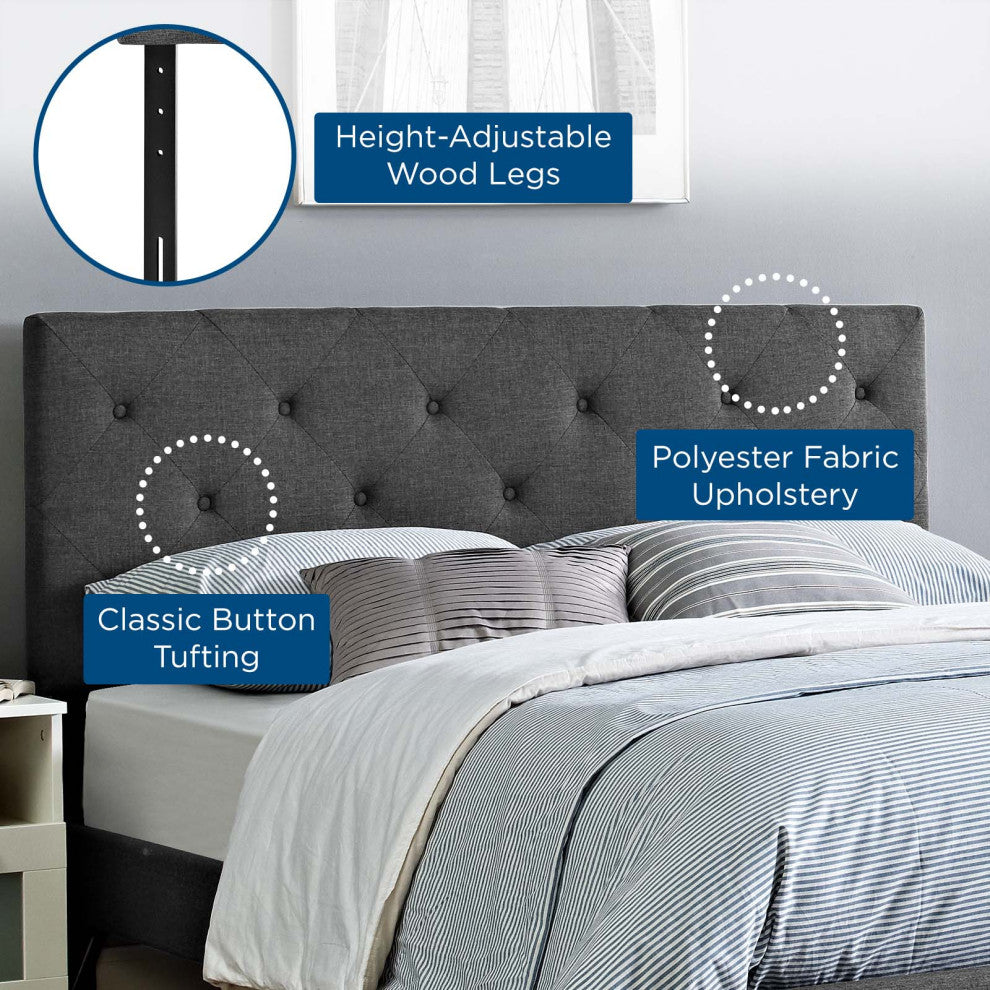 Terisa King Fabric Headboard, Gray