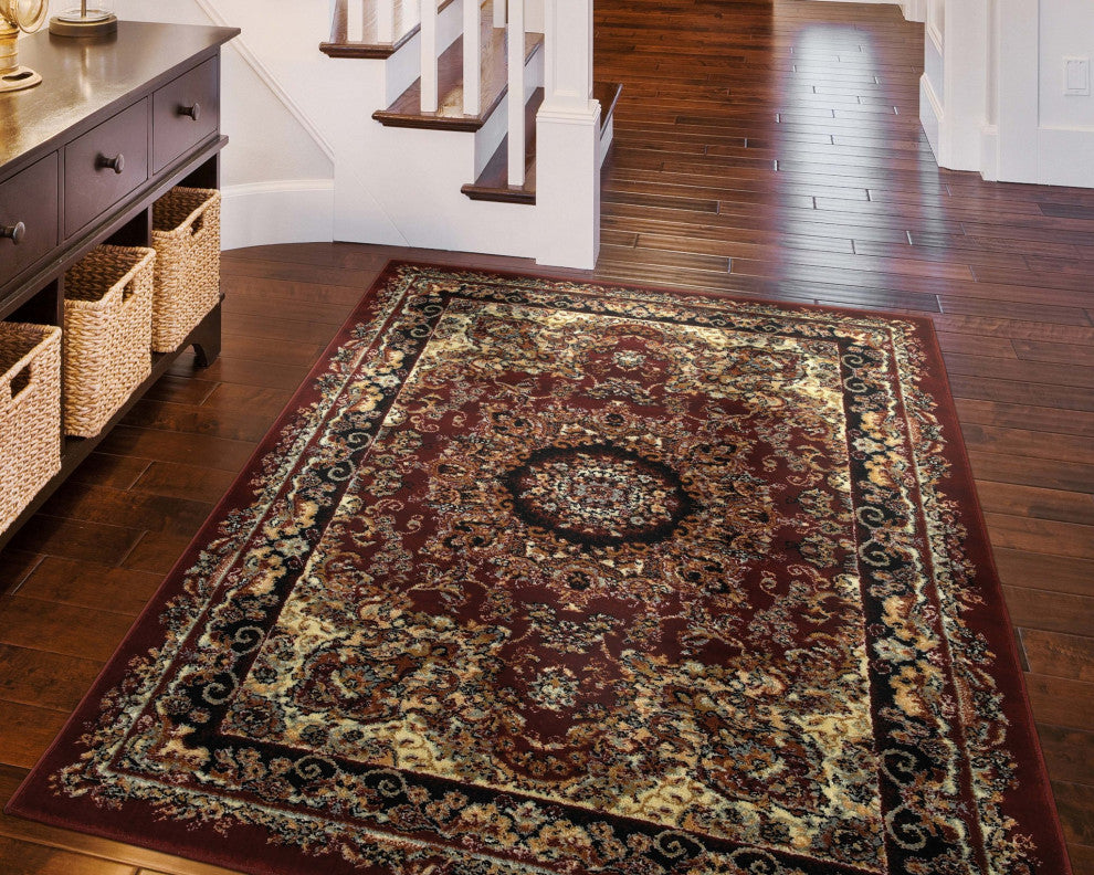 5" x 7" Red Royal Medallion Area Rug