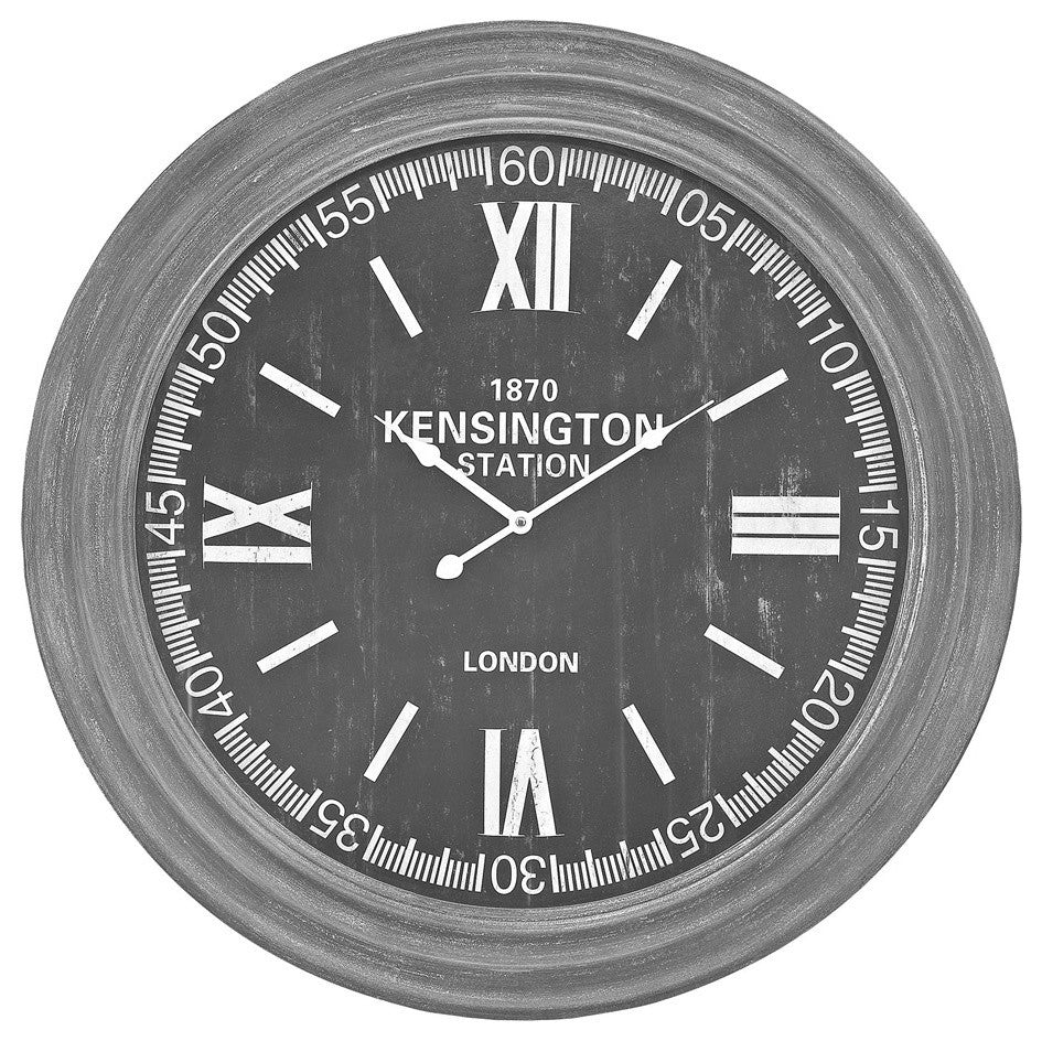 London Wall Clock In Preda Aged Grey