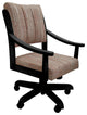 Swivel Wood Dining Caster Chair with Wheels - Casa, Watusi Madder - Black