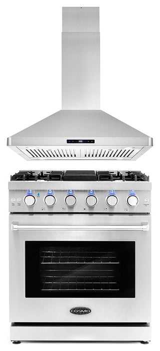 2-Piece Kitchen, 30" Gas Range and 30" Island Range Hood