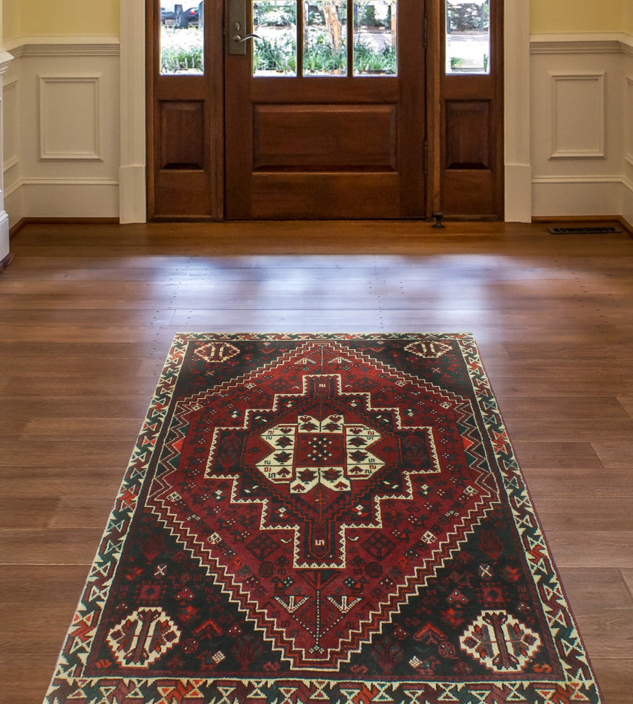 Fine Vintage Distressed Francie Red Rug