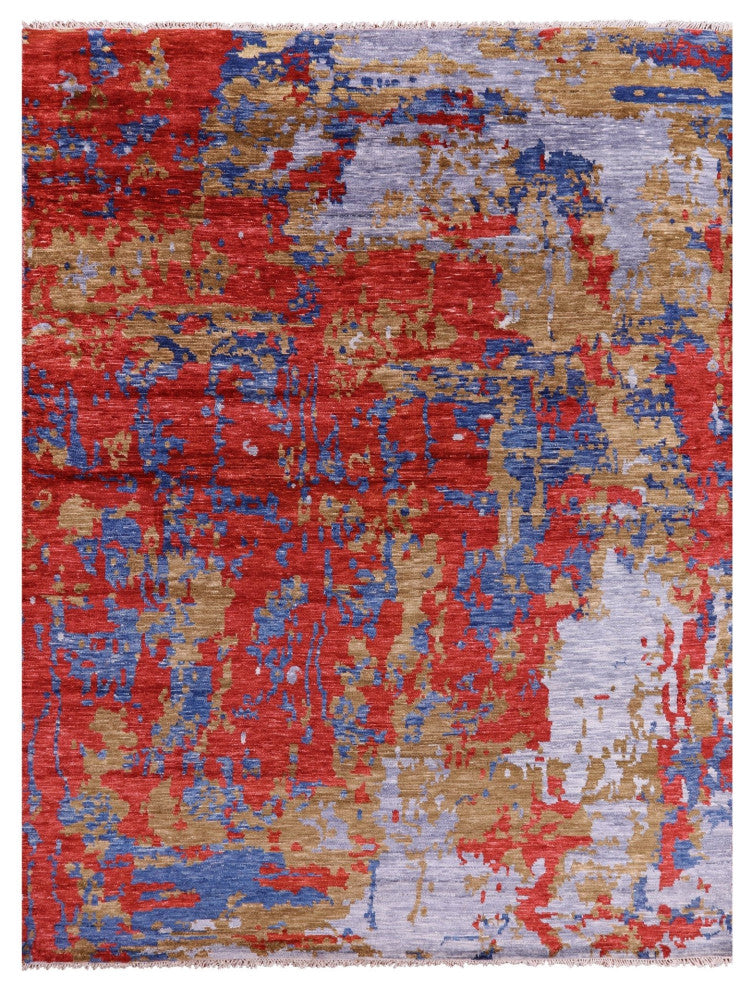 8' 10" X 11' 7" Handmade Abstract Wool Rug Q8982