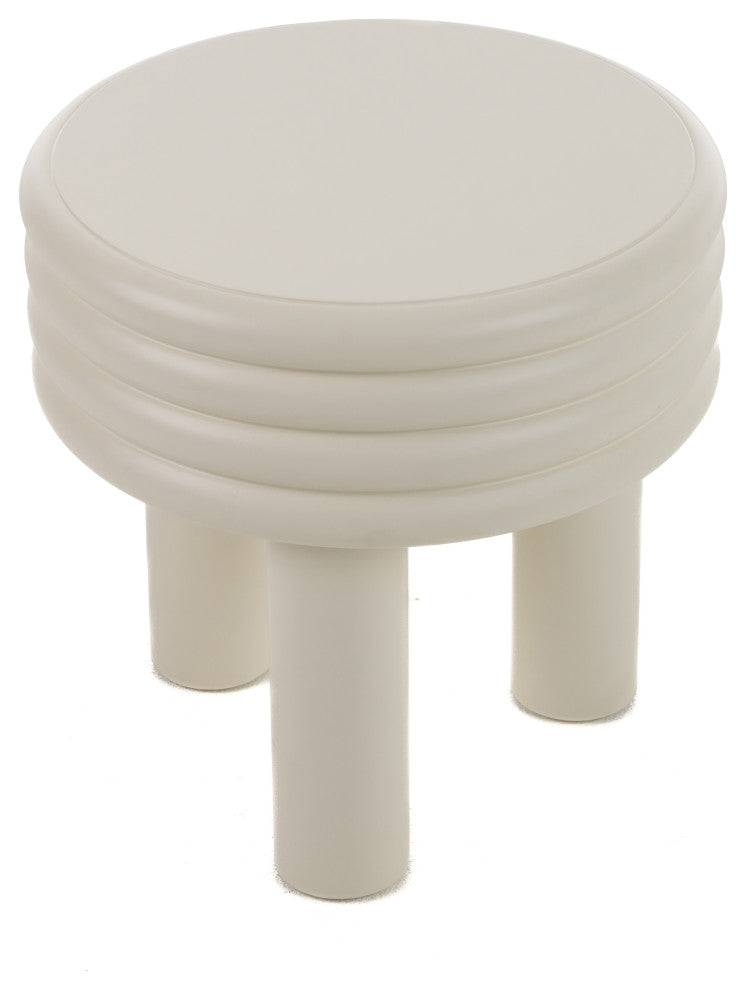 Townley Contemporary White Round End Table