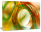 Circled Green Psychedelic Texture, Oversized Abstract Canvas Art Print, 60x40