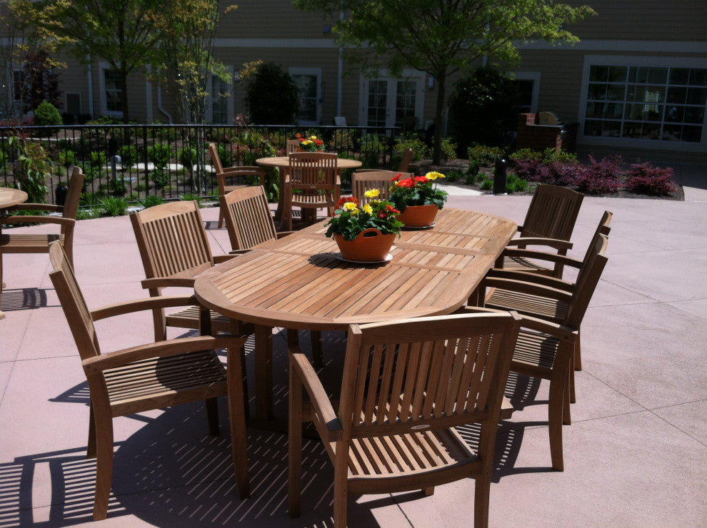 Chelmsford Teak Double Extension Table, Natural