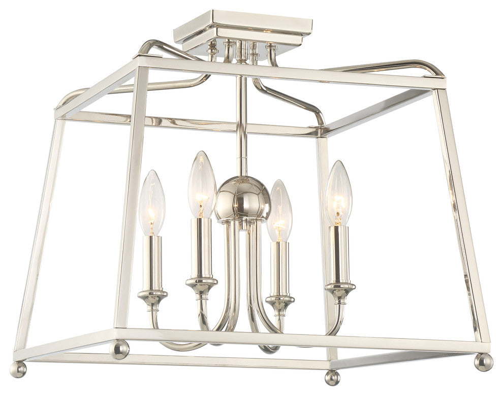 Crystorama Libby Langdon for Sylvan 4-Light Ceiling, Polished Nickel