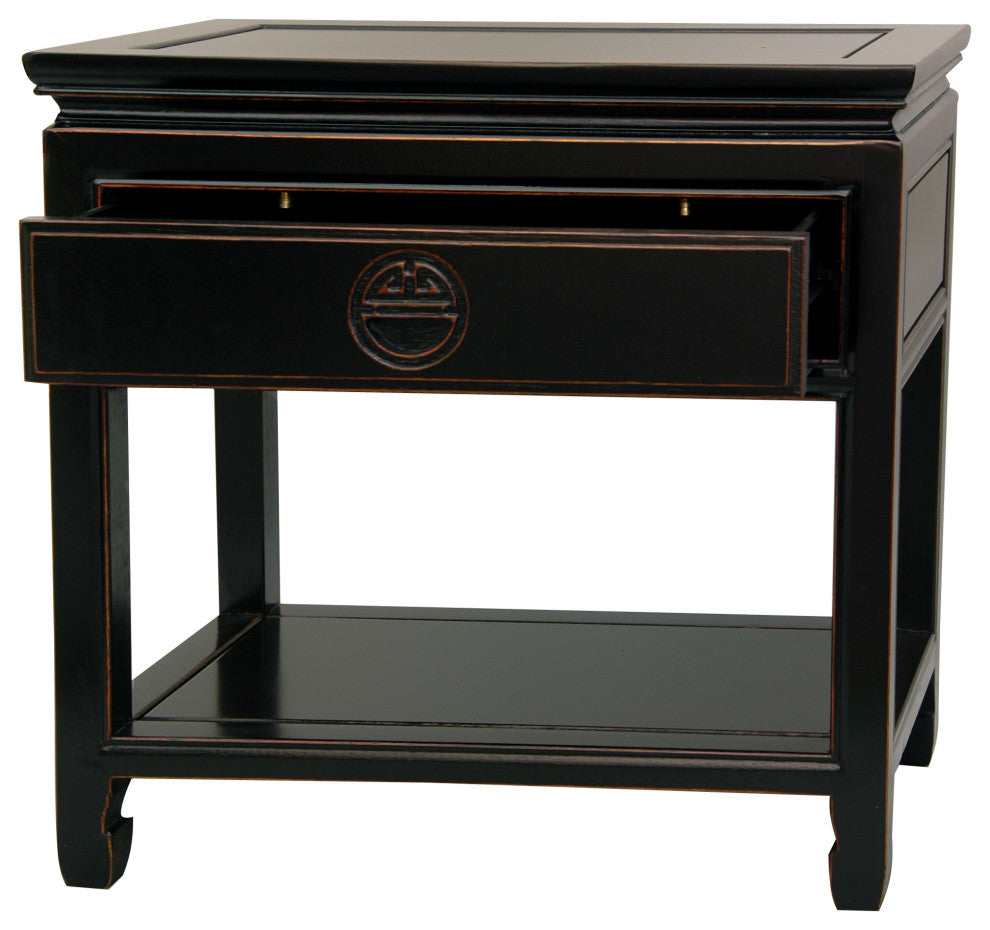 Rosewood Bedside Table, Antique Black