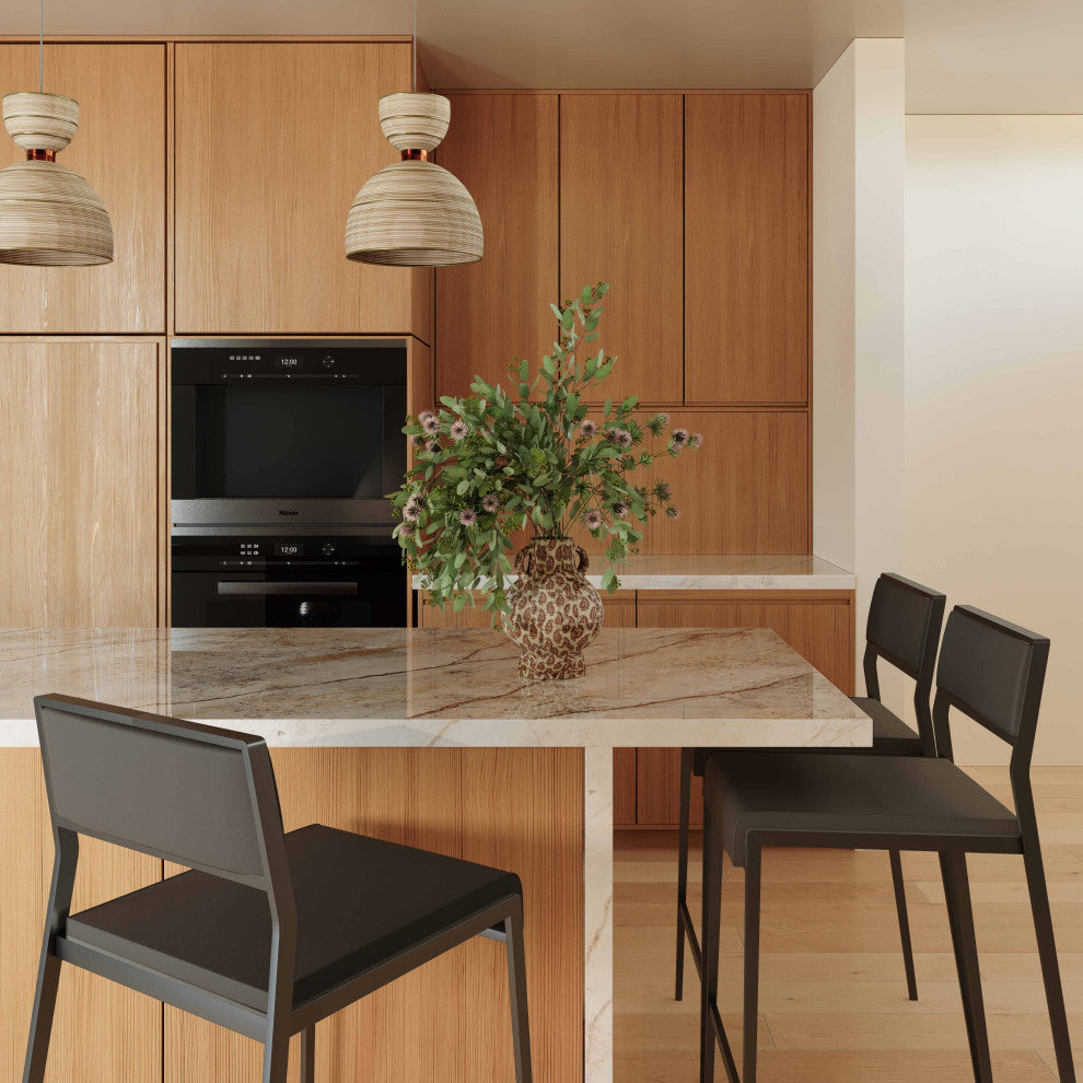 Gale Performance Vegan Leather Stackable Stool, Set of 2, Black