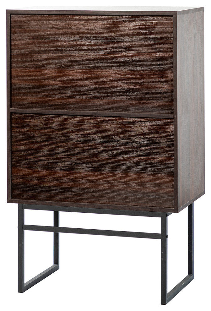 Wood Double Door Accent Cabinet with Interior Shelves , Espresso, 26'' X 15''