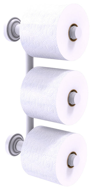 Dottingham 3 Roll Reserve Roll Toilet Paper Holder, Matte White