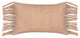 Surya Suede Fringe Tan Pillow Shell With Polyester Insert 14"H X 22"W