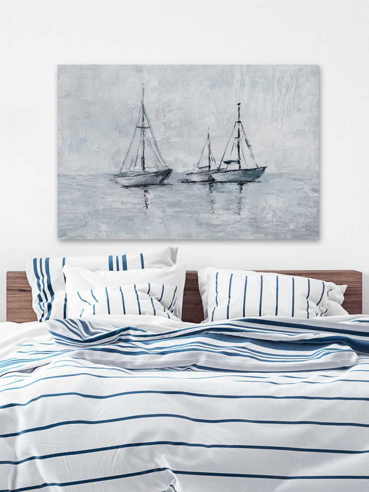 "Sails Down" Painting Print on Wrapped Canvas, 24x16