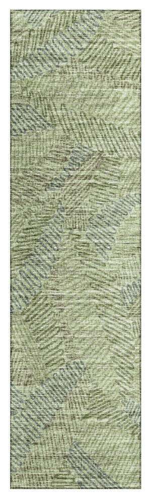 Indoor/Outdoor Sedona SN11 Moss Machine Washable 2'3" x 7'6" Runner Rug