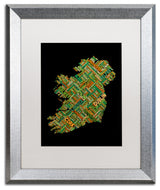 Michael Tompsett 'Ireland Eire City Text Map' Matted Framed Art, White, 20"x16"
