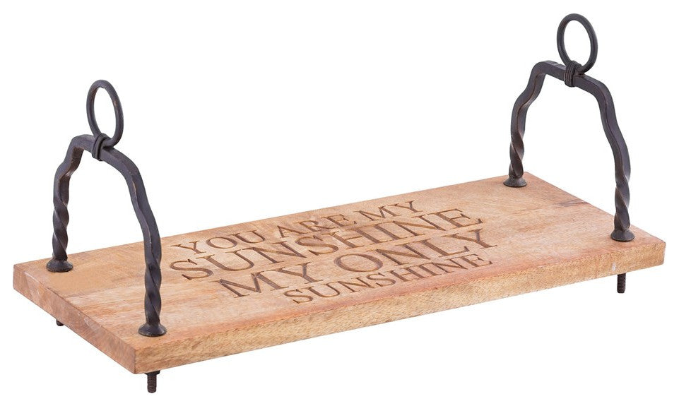 Elk Home 9.5" Traditional Mango Wood & Iron You Are My Sunshine Swing in Natural