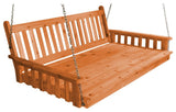Pine Traditional English Swingbed, Cedar Stain, 6 Foot