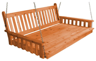 Pine Traditional English Swingbed, Cedar Stain, 6 Foot