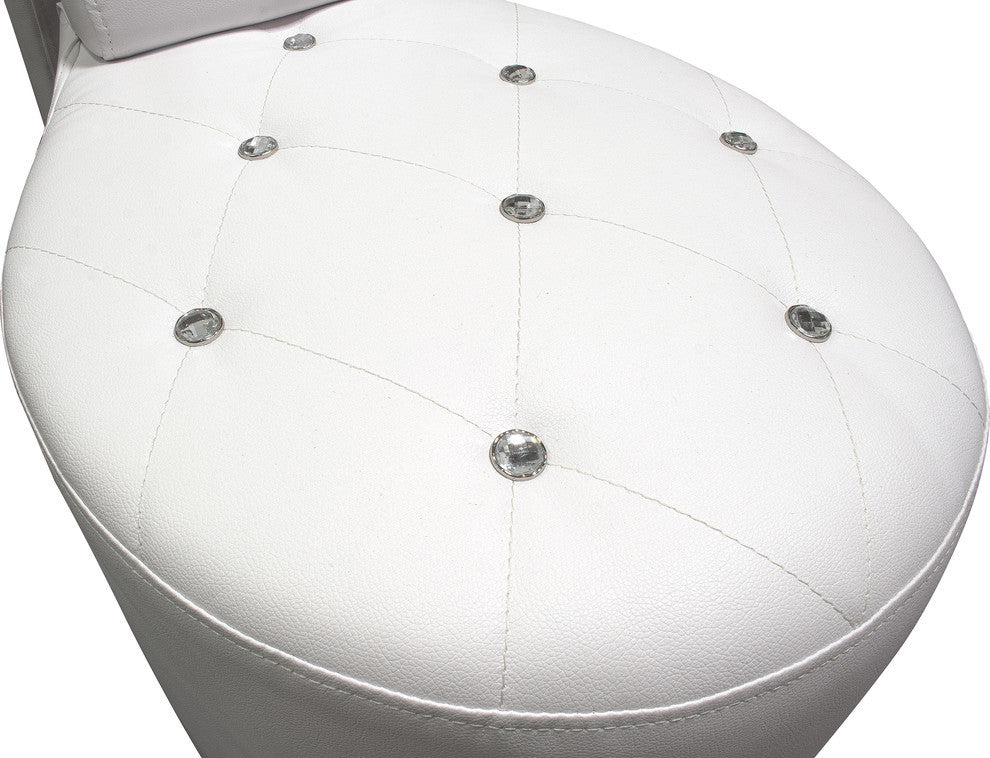 High Heel Crystal Studs Shoe Chair, White