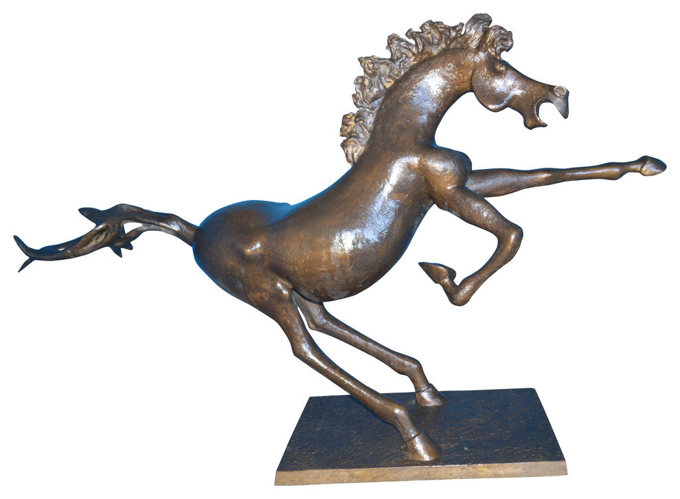 Original 2 of 9 Horse Statue by Attilio de Luca -  Size: 68"L x 19"W x 58"H.