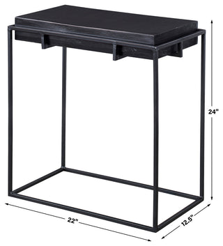 Uttermost Telone Modern Black Side Table