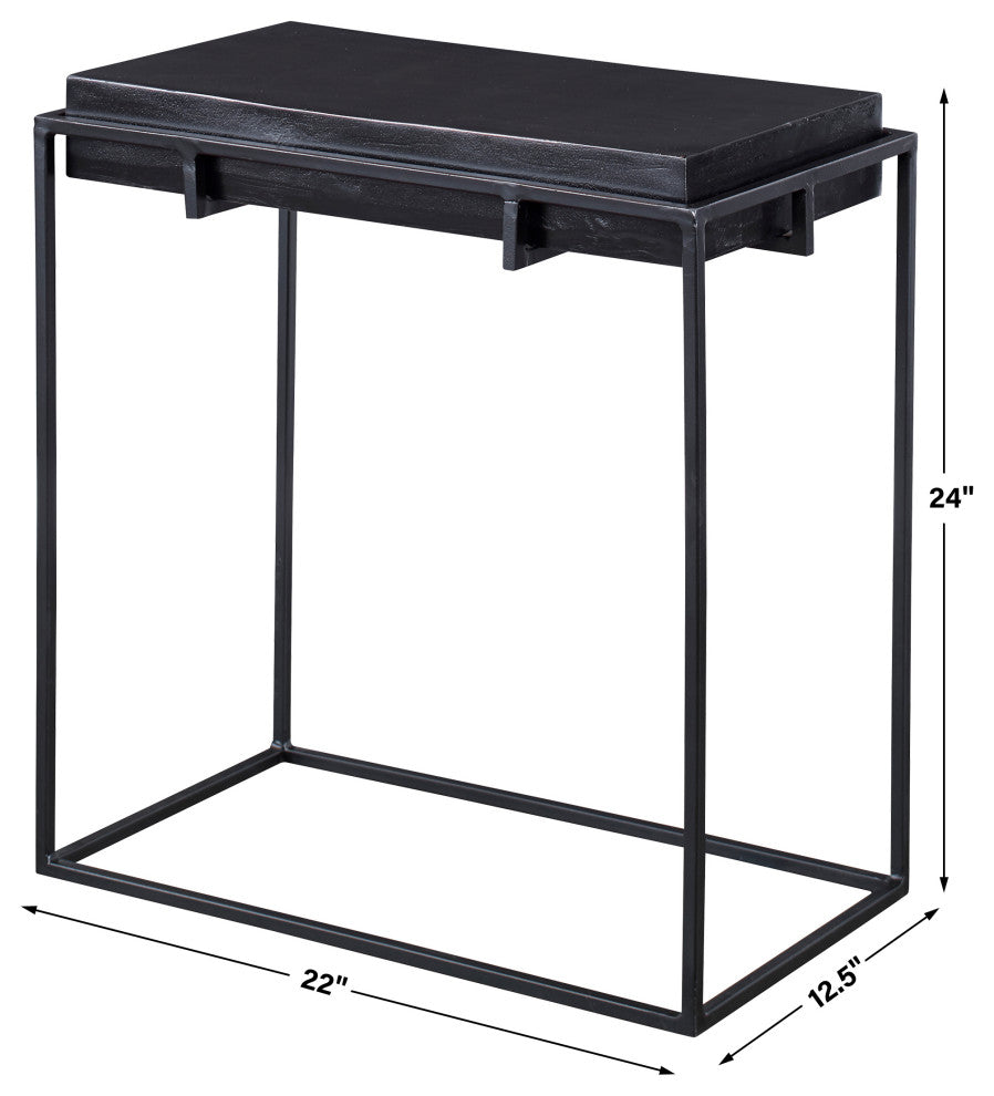 Uttermost Telone Modern Black Side Table