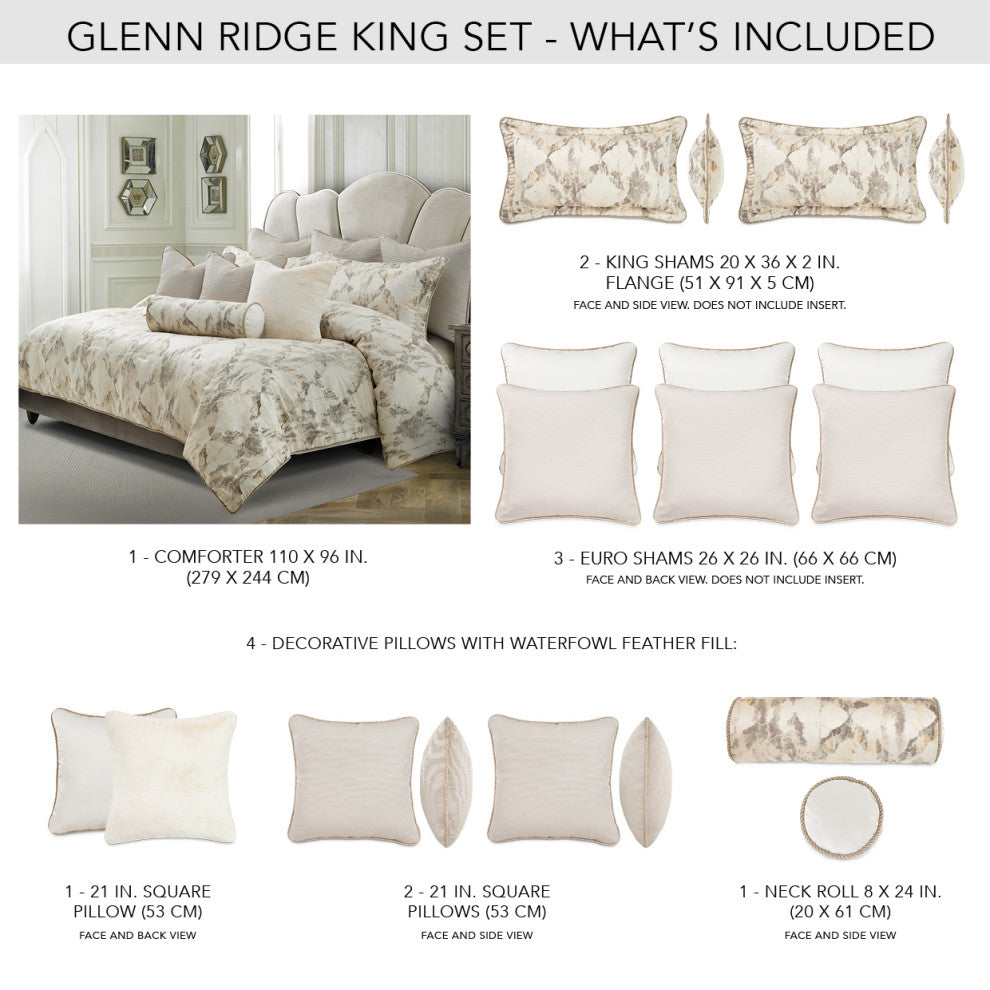 Glennridge 10-Piece King Comforter Set Frost
