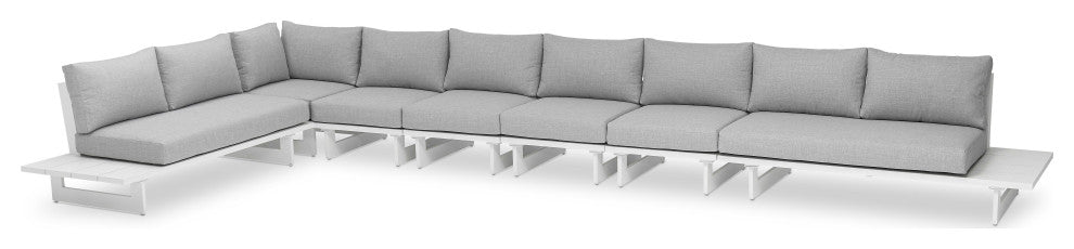 Maldives Grey Water Resistant Fabric Outdoor Patio Modular Sectional