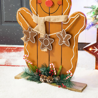 24"H Wood Gingerbread Man Porch Decor