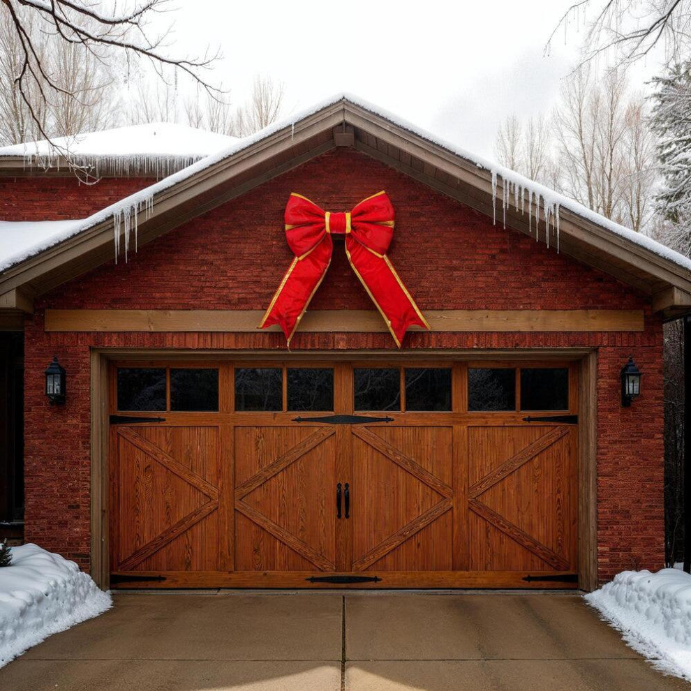 18" X 23" Red-Gold Nylon Out  Bow 6" Sz
