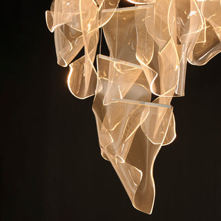 ET2 E24877-133 Rinkle 28"W LED Multi Light Abstract Pendant - Brushed Gunmetal