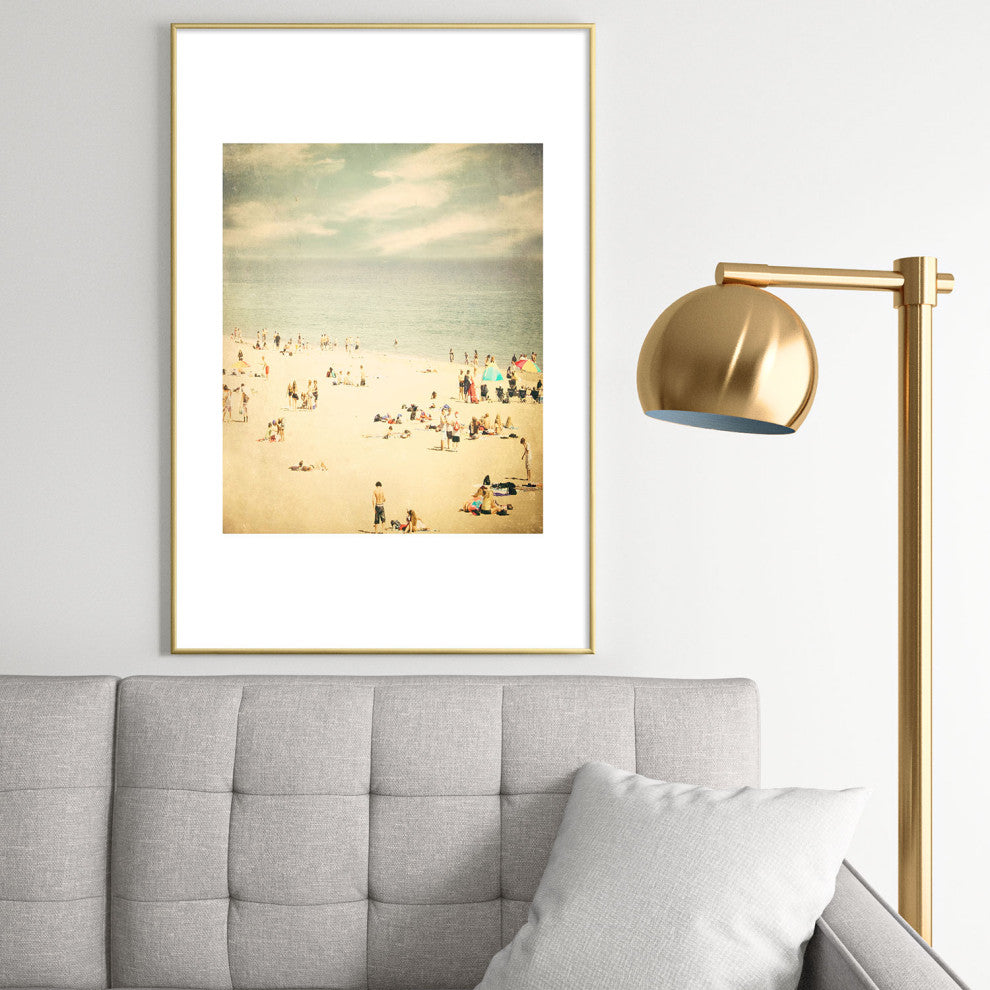 Shannon Clark Vintage Beach Metal Framed Art Print