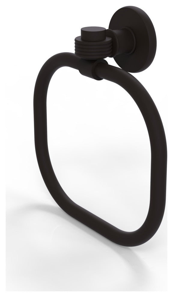 Continental Towel Ring With Groovy Accents, Oil Rubbed Bronze