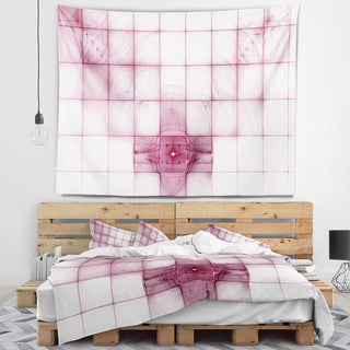 Purple Bat on Rader Screen Abstract Wall Tapestry, 39"x32"