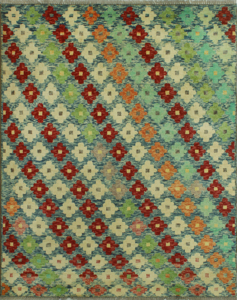 Balochi Zeba Blue/Red Rug, 5'2x6'7