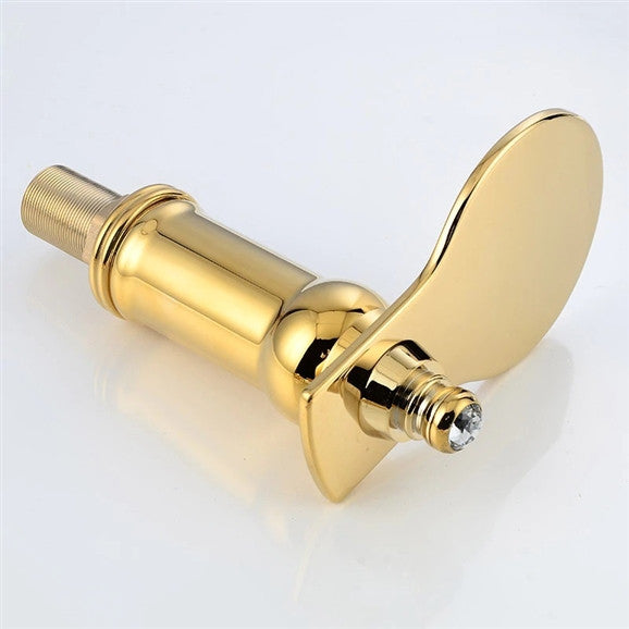 BathSelect Beautiful Deck Mount Faucet Gold Dual Handle