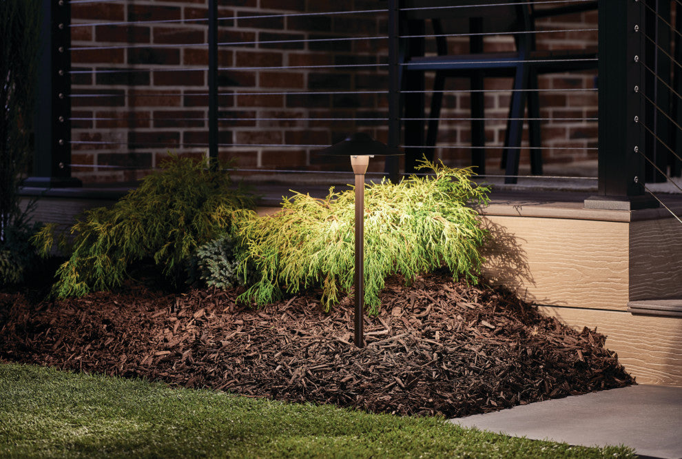 Textured Architectural Bronze 21" Cone Path and Spread 1-Light 12V