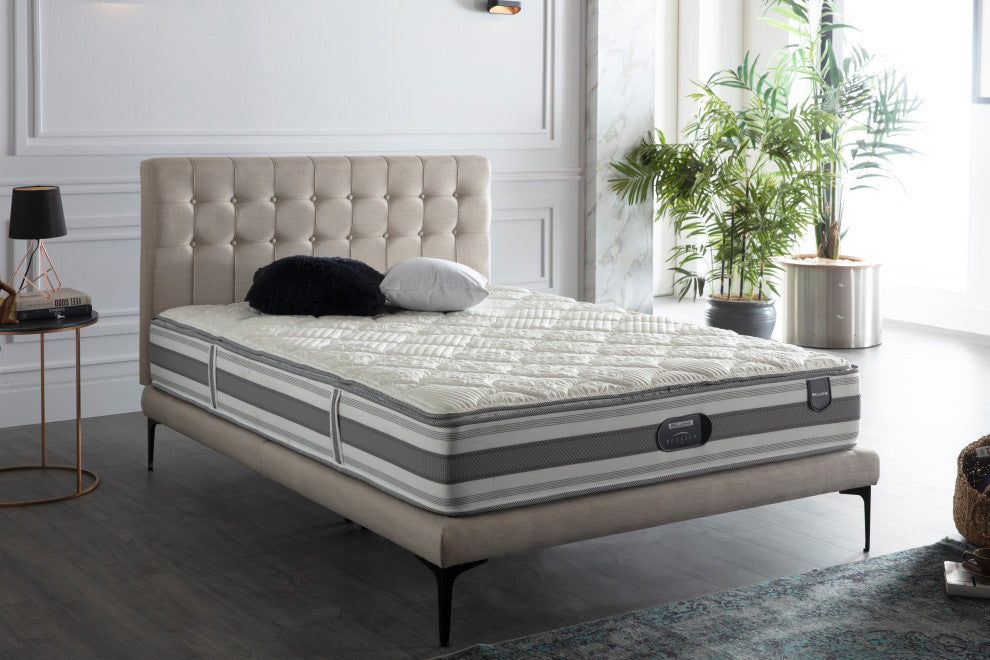 Stratton Full Foundation & Headboard, Bell Basic Cream