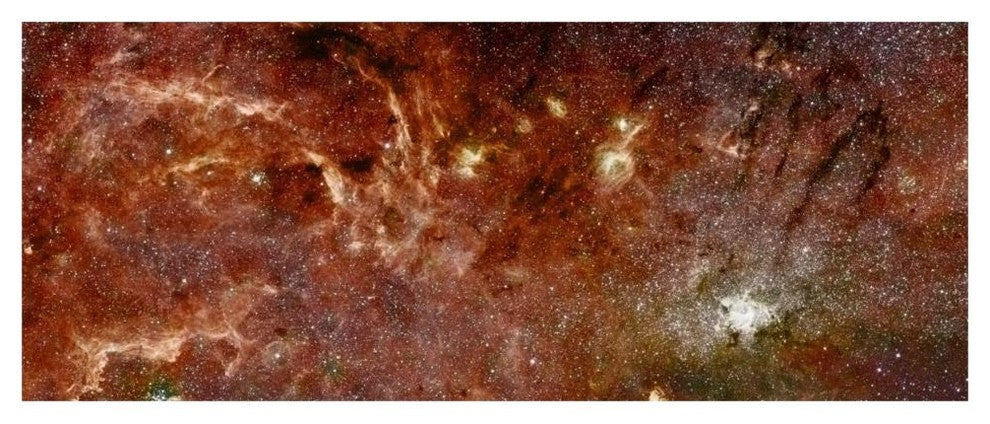"HST-Spitzer Composite of Galactic Center" Digital Paper Print by NASA, 52"x22"